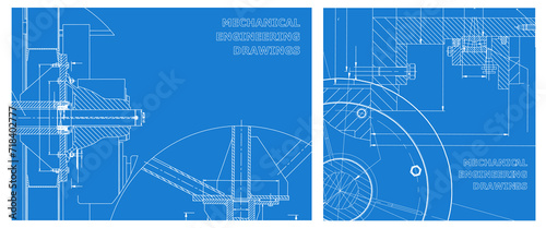 Engineering illustration set. Cover, flyer, banner, background
