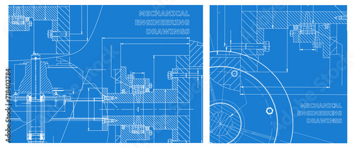 Engineering illustration set. Cover, flyer, banner, background