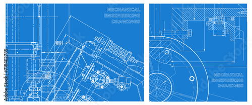 Engineering illustration set. Cover, flyer, banner, background