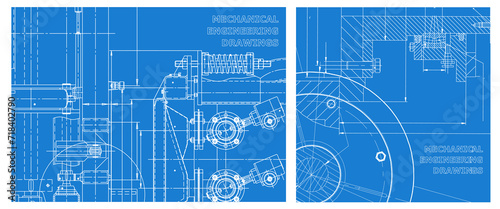 Engineering illustration set. Cover, flyer, banner, background