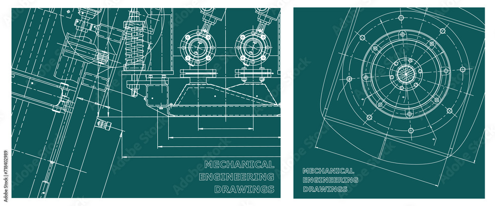 Engineering illustration set. Cover, flyer, banner, background