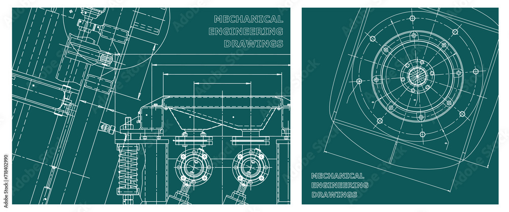Obraz premium Engineering illustration set. Cover, flyer, banner, background