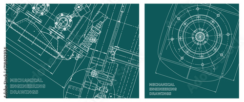 Engineering illustration set. Cover, flyer, banner, background