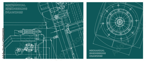 Engineering illustration set. Cover, flyer, banner, background