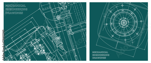 Engineering illustration set. Cover  flyer  banner  background