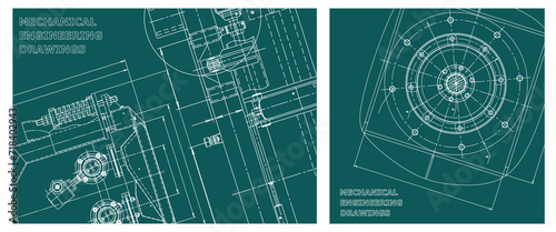 Engineering illustration set. Cover, flyer, banner, background