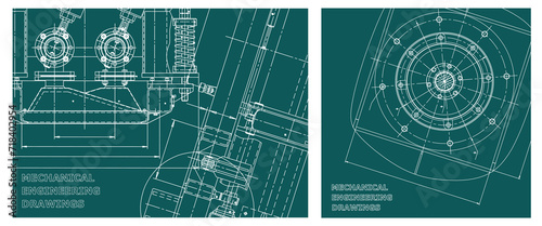 Engineering illustration set. Cover, flyer, banner, background