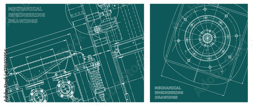 Engineering illustration set. Cover, flyer, banner, background