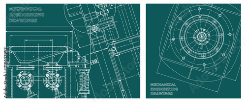 Engineering illustration set. Cover, flyer, banner, background