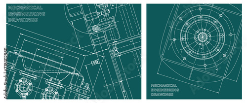 Engineering illustration set. Cover, flyer, banner, background