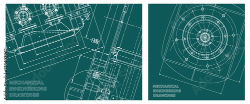 Engineering illustration set. Cover, flyer, banner, background