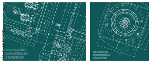 Engineering illustration set. Cover, flyer, banner, background