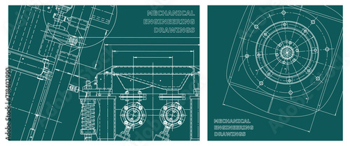 Engineering illustration set. Cover, flyer, banner, background