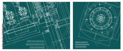 Engineering illustration set. Cover, flyer, banner, background