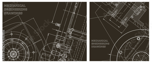 Engineering illustration set. Cover, flyer, banner, background