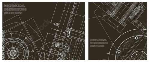 Engineering illustration set. Cover, flyer, banner, background