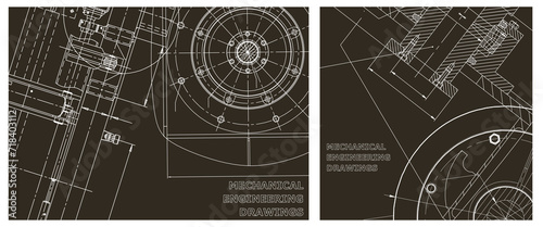 Engineering illustration set. Cover, flyer, banner, background
