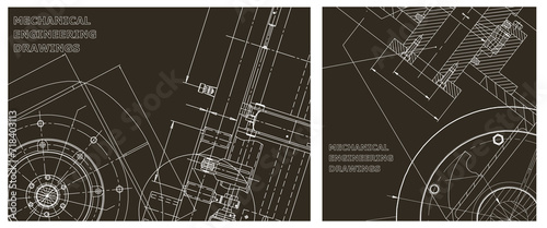Engineering illustration set. Cover, flyer, banner, background