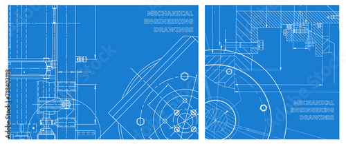 Engineering illustration set. Cover, flyer, banner, background