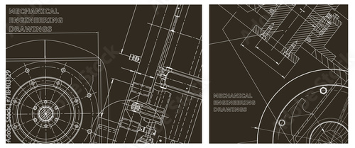 Engineering illustration set. Cover, flyer, banner, background