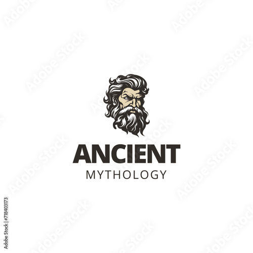 Wallpaper Mural zeus head logo,Old Beard Man Mustache logo Torontodigital.ca