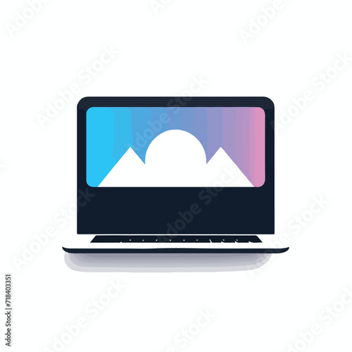 Laptop in cartoon, doodle style. Image for t shirt. Isolated 2d vector illustration in logo, icon, sketch style, Eps 10. AI Generative