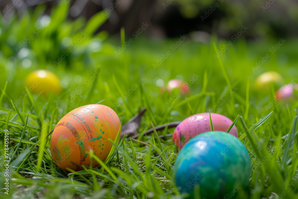Fototapeta premium eggs in grass