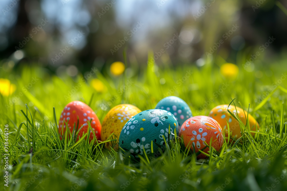 easter eggs in grass easter eggs in grass