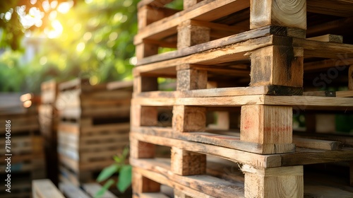 Wooden pallets for transportation and storage of goods in the warehouse