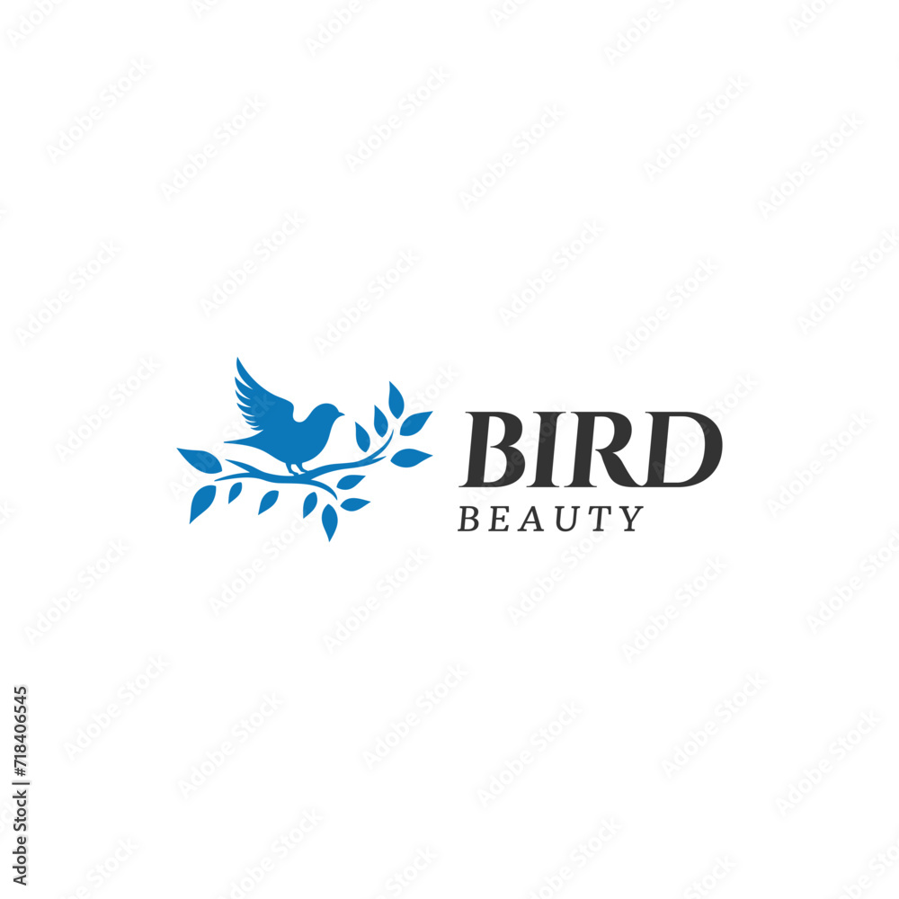 bird with branch logo,amazing bird nest logo