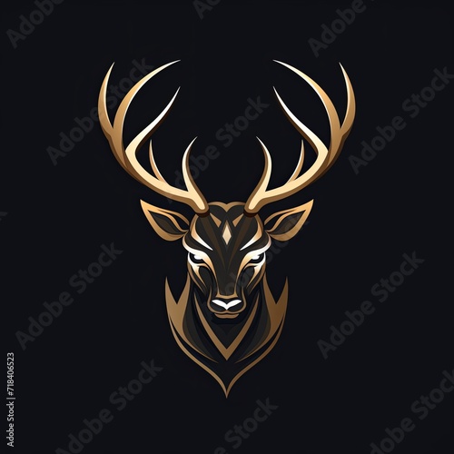 A deer s head on a black background