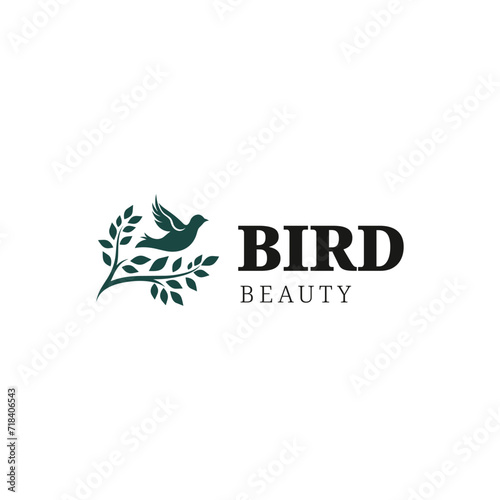 bird with branch logo,amazing bird nest logo