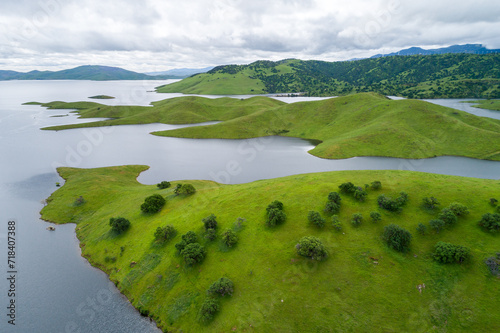 Upper Cottonwood Creek Wildlife Area with San Luis Reservoir in Background near Los Banos. California.