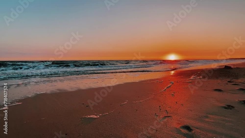 Wallpaper Mural Sunset on the beach in Golubitskaya. Beautiful sunset on the background of the sea. Sunset landscape, amazing light of nature. The background of the nature environment.The Sea of Azov. Golubitskaya 4К Torontodigital.ca