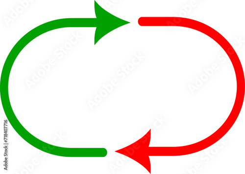 Simple arrow line icon. Stroke pictogram. Two round thin arrows in a circle. Two identical arrows following each other. Premium quality symbols. Vector sign for mobile app and web sites. Raplacable.