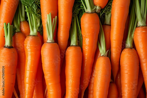 top view seamless pattern of ripe carrots