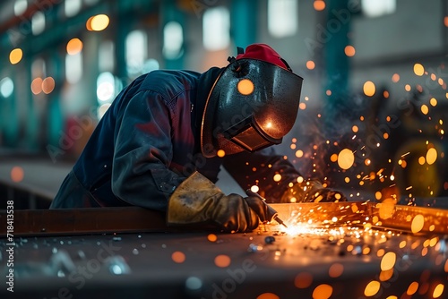 portrait of a welder doing welding work