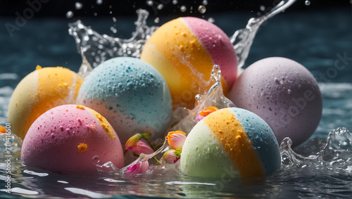 Beautiful colored bath bombs design