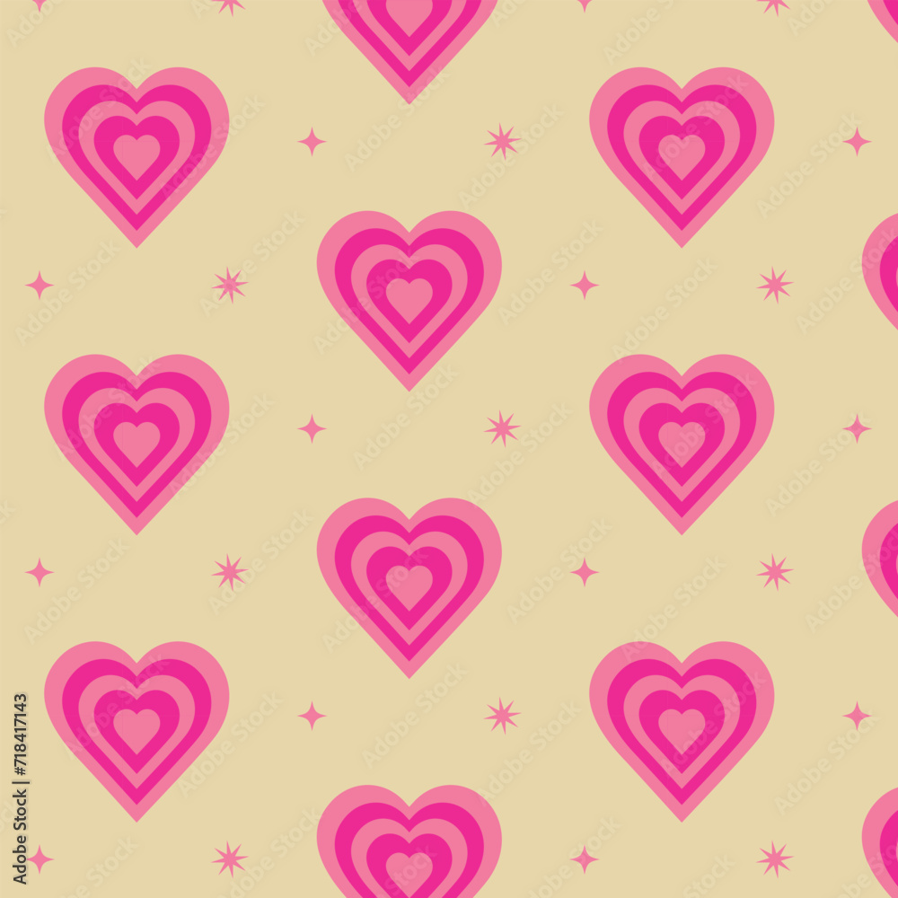 Seamless pattern with pink hearts. Vector illustration, EPS 10. Seamless pattern with pink hearts. Vector illustration, EPS 10.