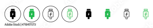 Usb icon set. Flash disk icon vector