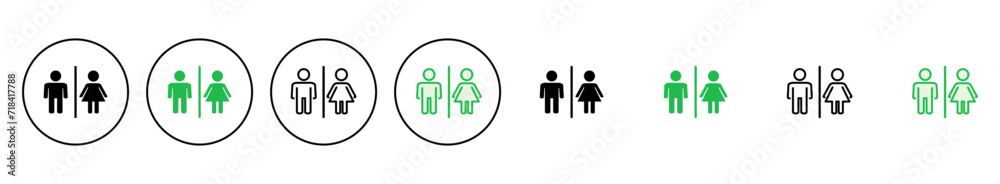 Toilet icon set. restrooms icon vector. bathroom sign. wc, lavatory Toilet icon set. restrooms icon vector. bathroom sign. wc, lavatory