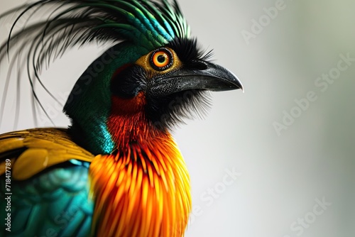 Beautiful of Emperor bird of paradise standing in studio AI Generative