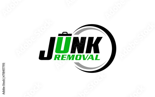 Illustration vector graphic of junk removal solution services logo design template.