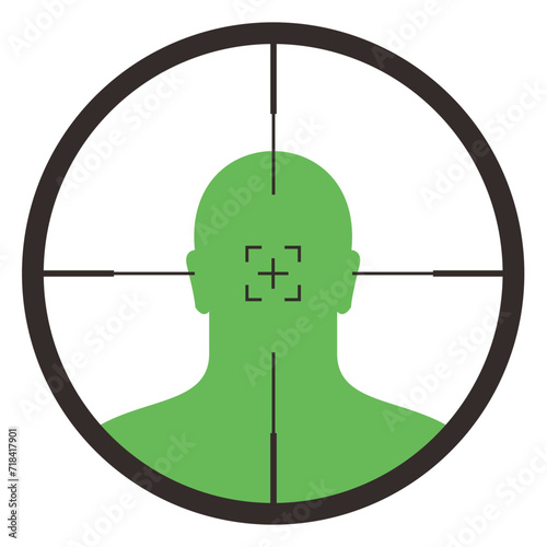 sniper scope view man vector 