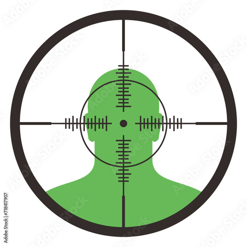 sniper scope view man vector 