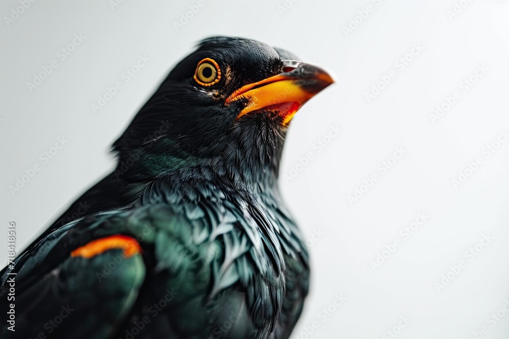 Elegant pose of Hill Myna on white background AI Generative Elegant pose of Hill Myna on white background AI Generative