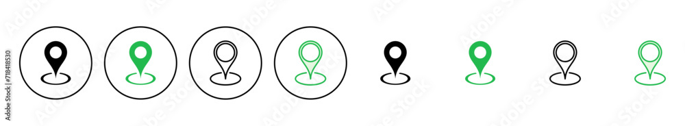 Pin icon set. Location icon vector. destination icon. map pin