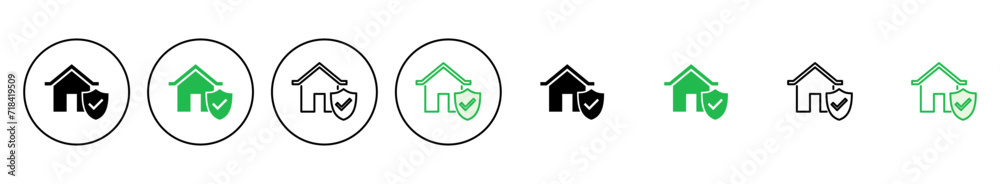 House insurance icon set. house protection icon. House insurance icon set. house protection icon.