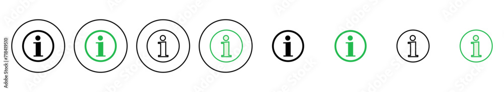 Info sign icon set. about us icon vector. Faq icon Info sign icon set. about us icon vector. Faq icon