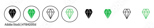 Diamond icon set. diamond gems vector icon.